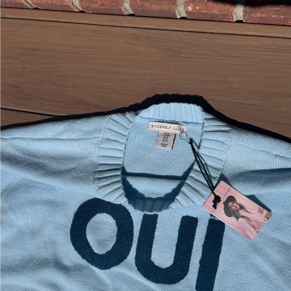 Oui Light Blue Sweater - Picture 3 of 4